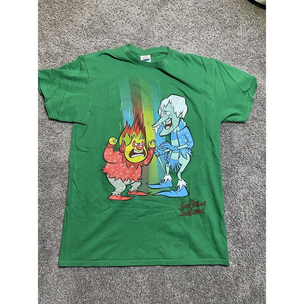 Delta The Year Without A Santa Claus Heat Miser Snow Miser Green Graphic Tee M
